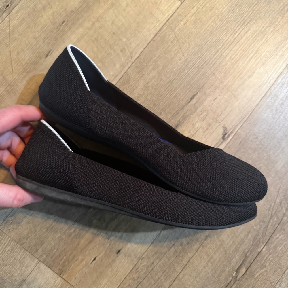 Rothy's The Flat Round Toe Shoe in Black - Picture 3 of 9